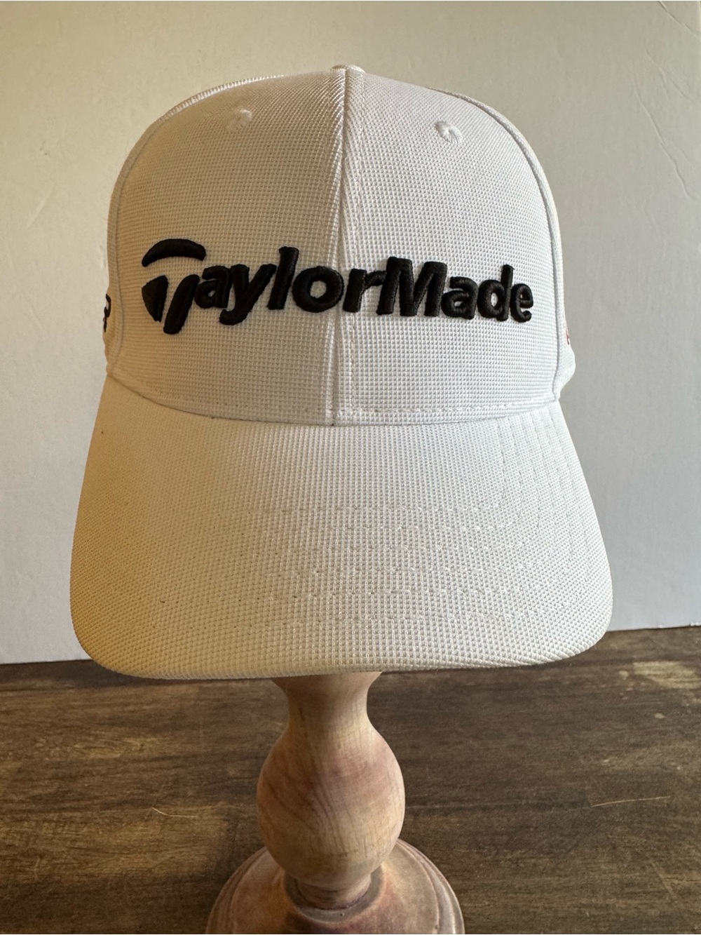 TaylorMade White Cap with Black Embroidered Logo - SLDR logo - Tour Preferred lo